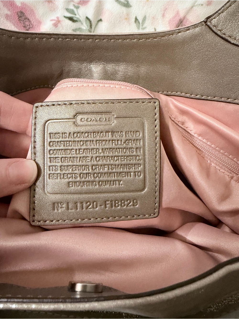 Coach Shimmer Leather Tote Bag in Champagne Ergo Lexi - Picture 3 of 5
